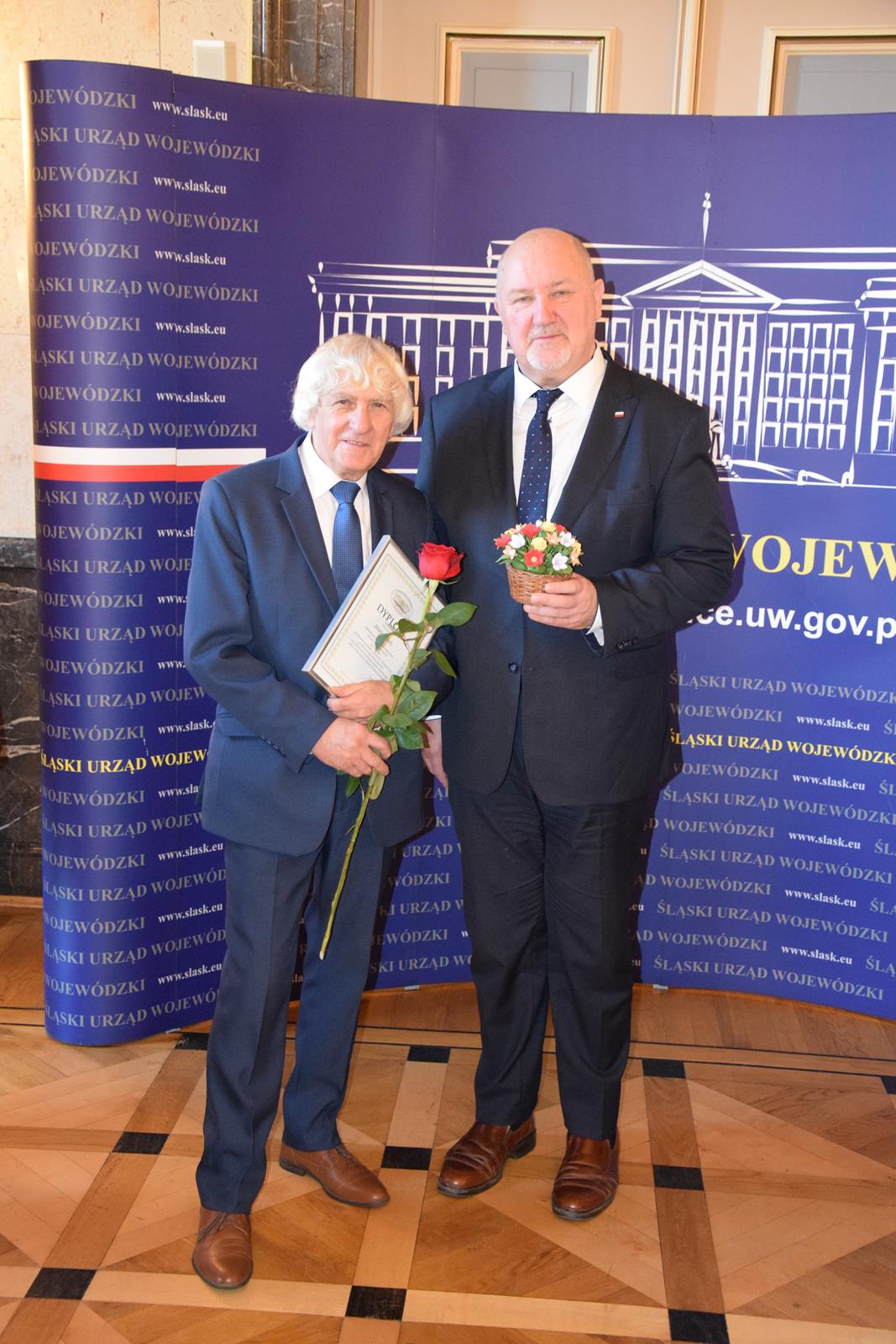 Zdjęcie - Józef Kotuła Aktywny Senior z Wojewodą Śląskim Janem Chrząszczem