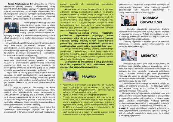 Ulotka informacyjna opisująca działalność stowarzyszenia DOGMA